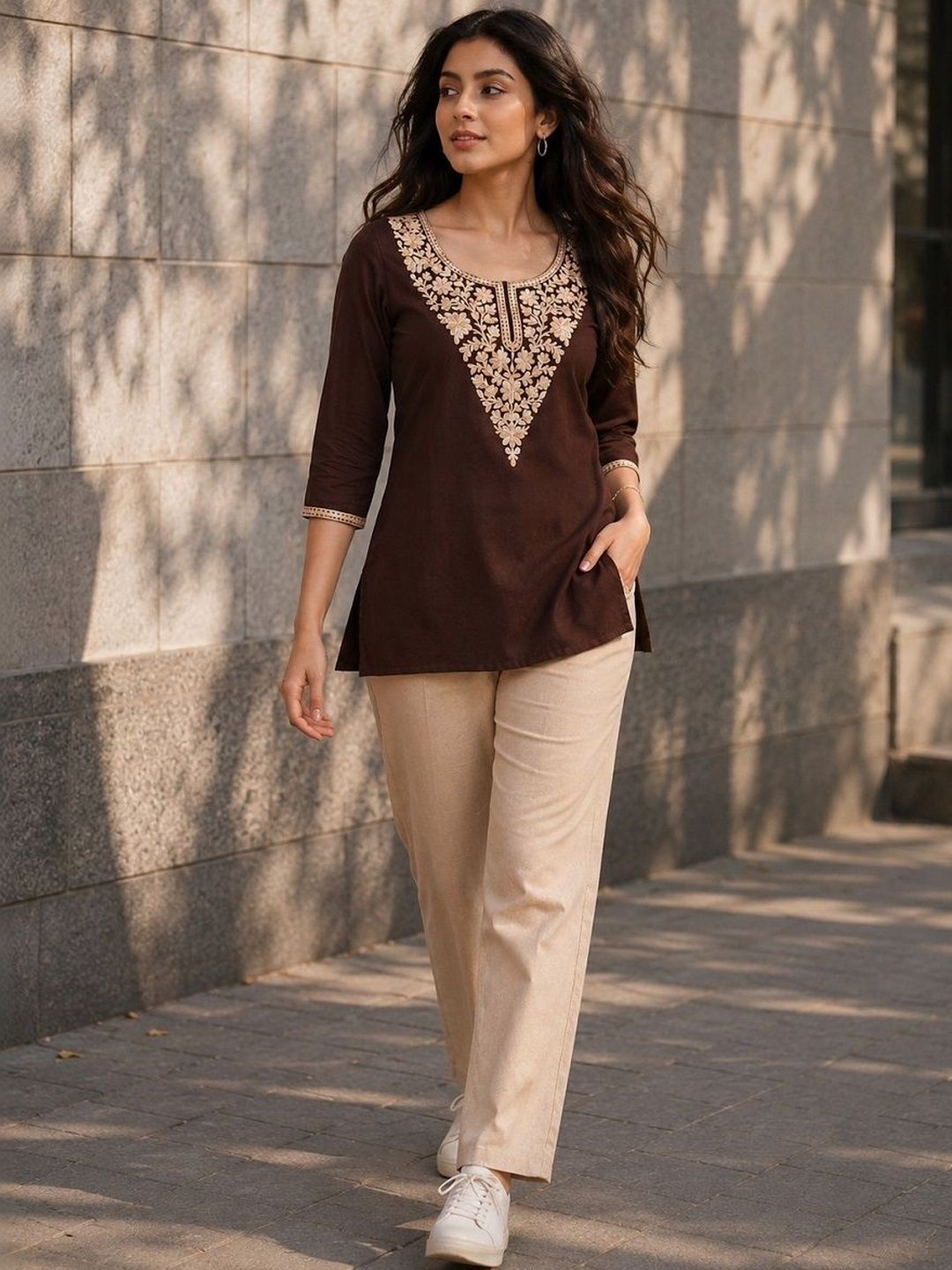 Anouk Mirage Ethnic Motifs Embroidered Thread Work Thread Work Kurti-image-46