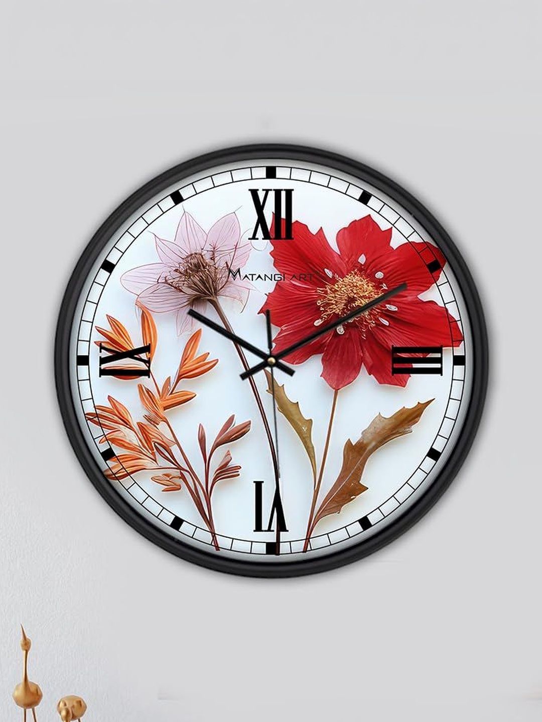 Matangi Art Multicoloured & Black Printed Contemporary Wall Clock-image-22