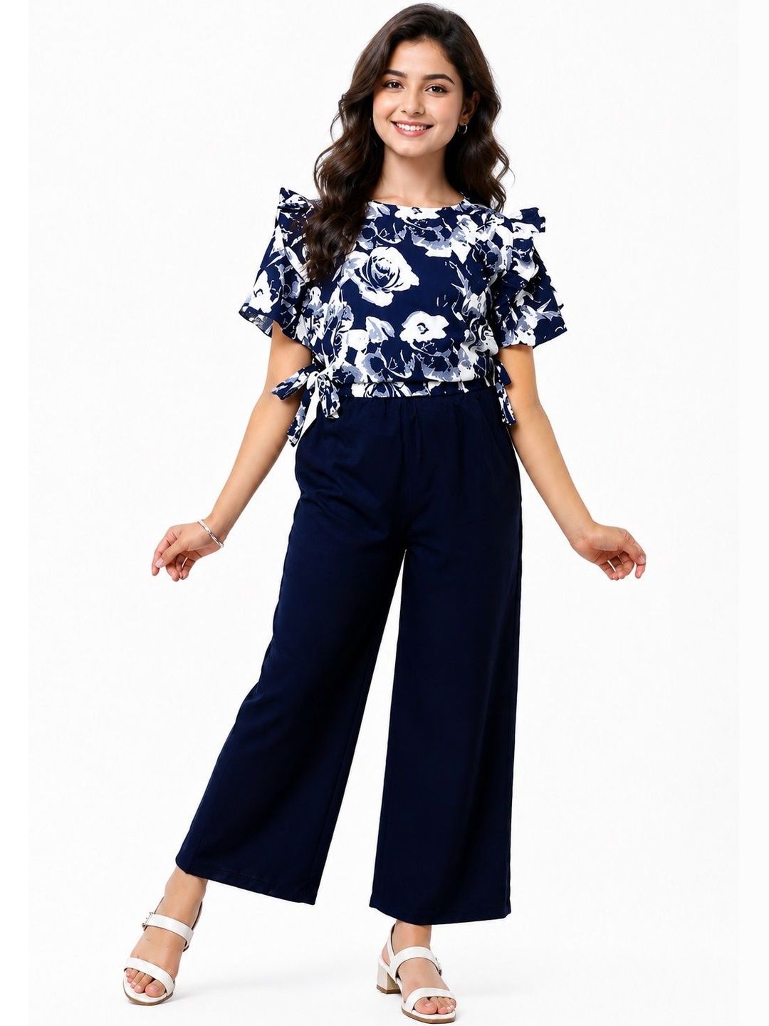 DressBerry Ruffled Printed Top with Palazzos-picture-18