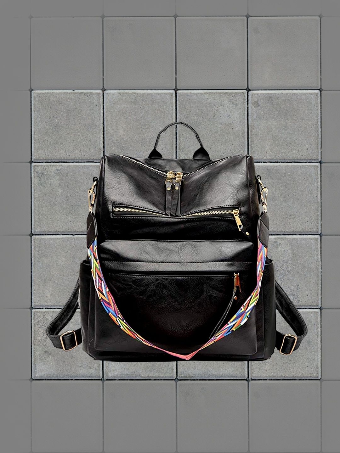 MomsyStore Women Colourblocked Backpack-image-42