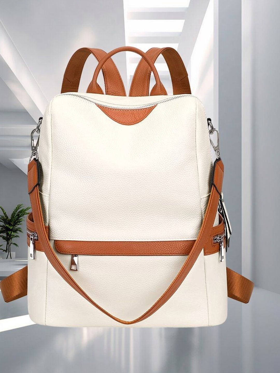 MomsyStore Women Contrast Detail Backpack-picture-21