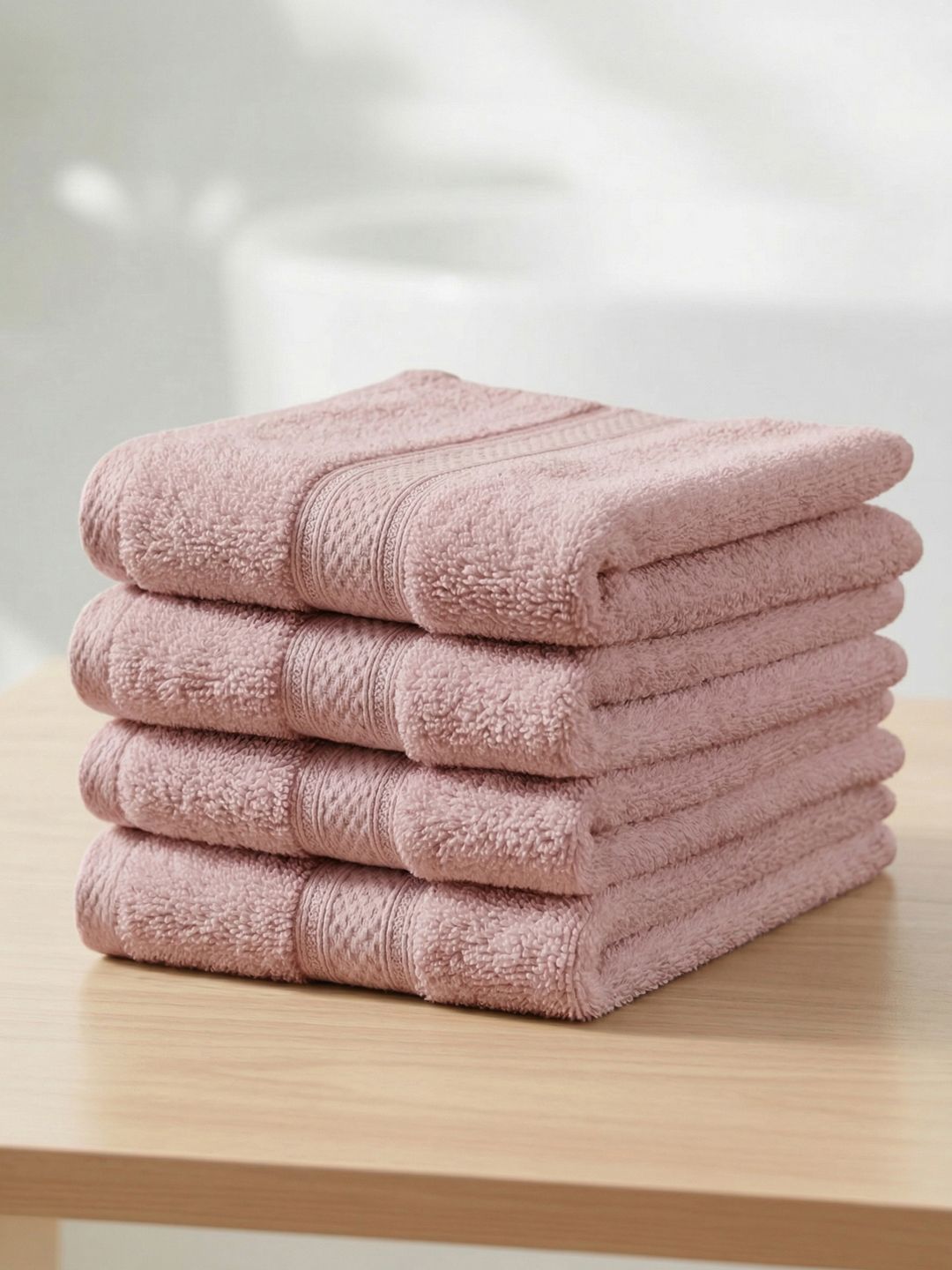 Monte Carlo 4-Pcs Pink 600 GSM Face Towels-image-45