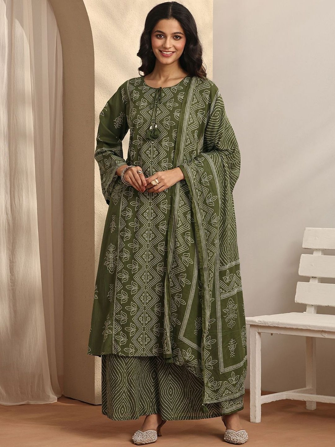 Libas Women Ethnic Motifs Printed Regular Kurta with Palazzos & With Dupatta-picture-43