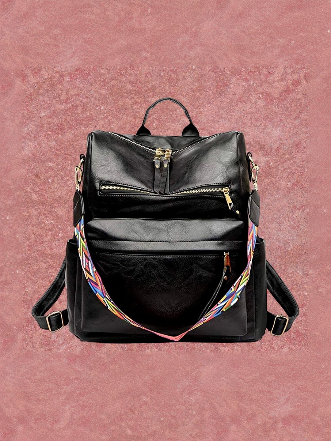 MomsyStore Women Colourblocked Backpack-image-40