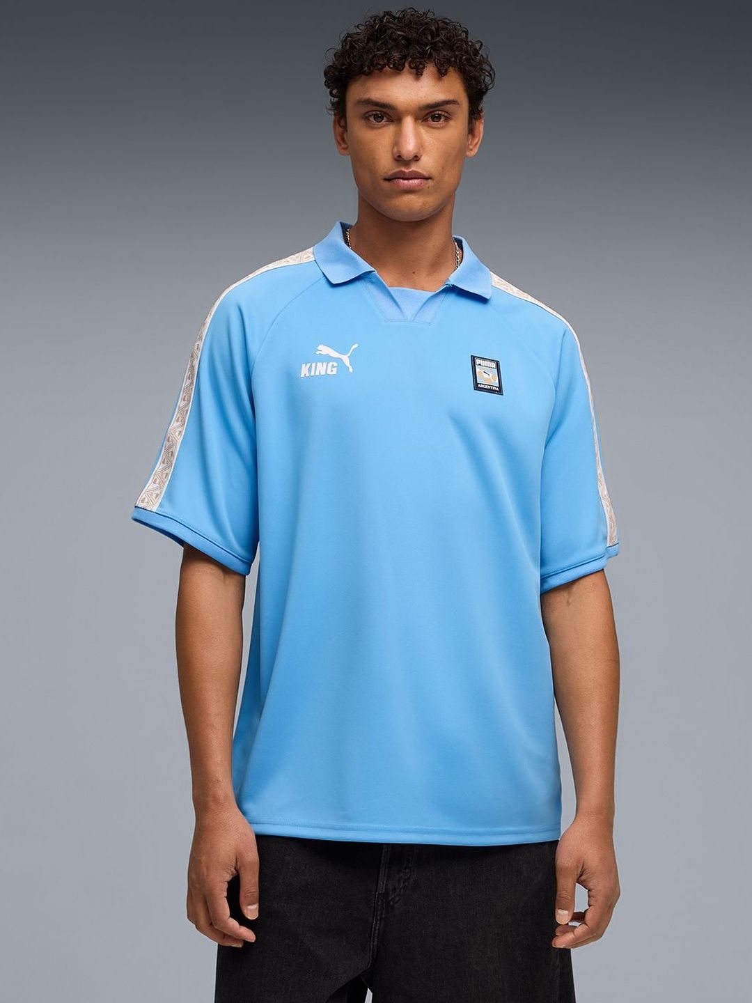 Puma KING Men's Relaxed Fit Fanpack Collar Jersey Argentina-image-17