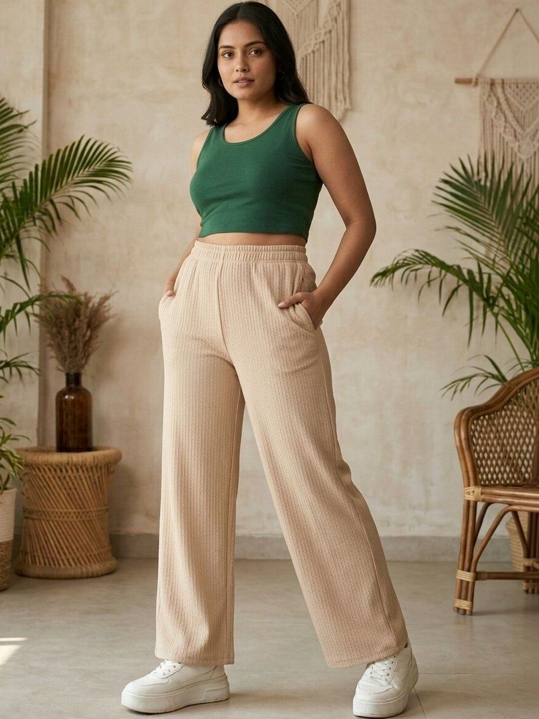 DEVATVAM Women Textured Trousers-picture-29