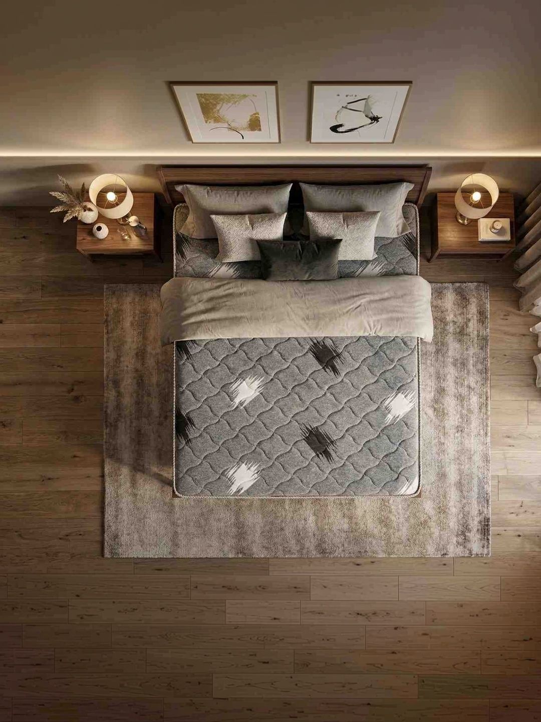 COZY CUB Grey Quilted Medium Soft HD Single Mattress-image-17
