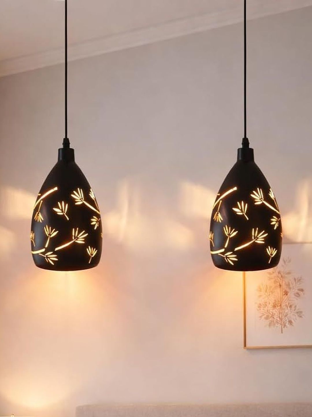 OJIT LIGHT DECORATION Black & Black Textured Ceiling Lamp-image-5