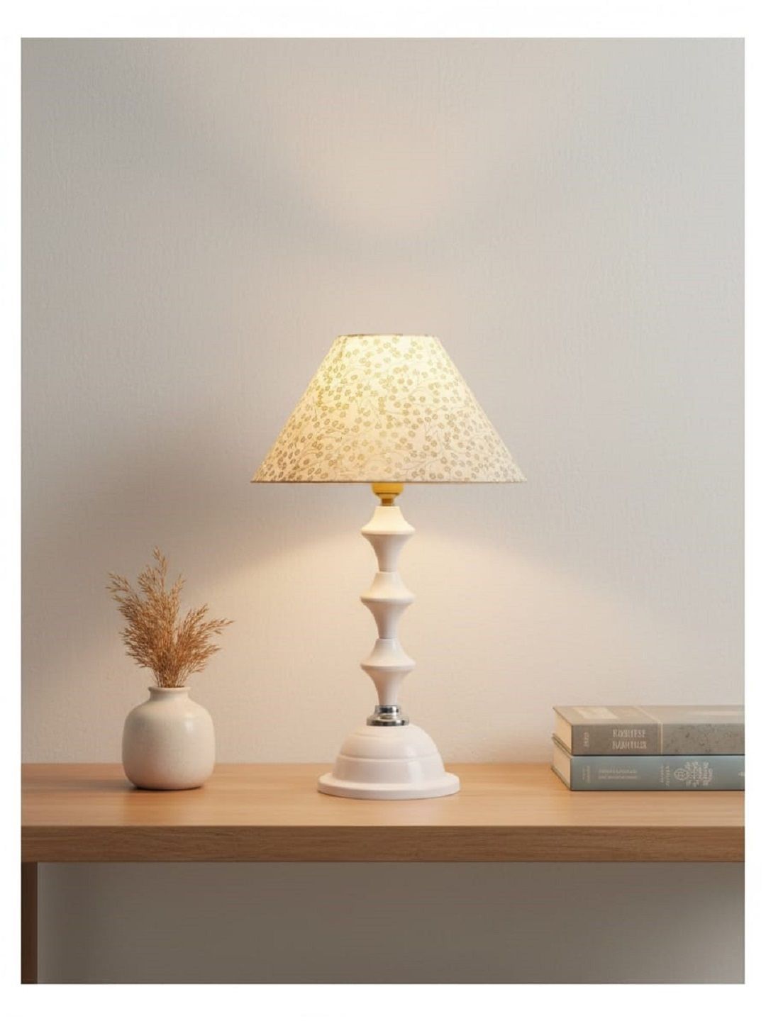 BrightDaisy Gold-Toned Printed Metal Contemporary Frusturical Shaped Table Lamp-image-43