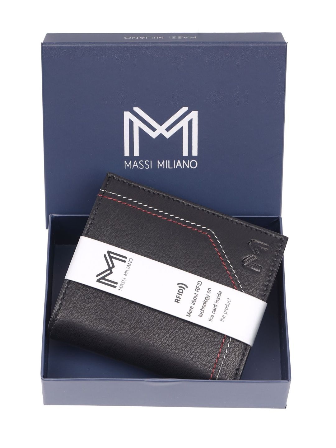 Massi Miliano Men Textured Leather Two Fold Wallet-image-16