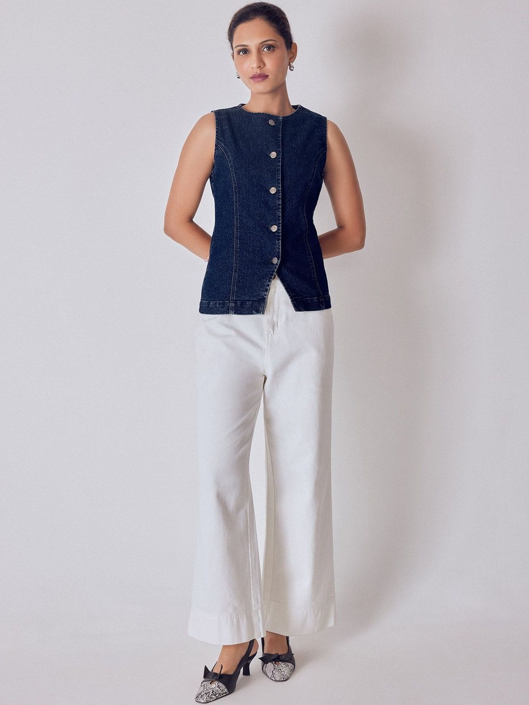The Label Life Boat Neck Denim Casual Waistcoat-picture-16