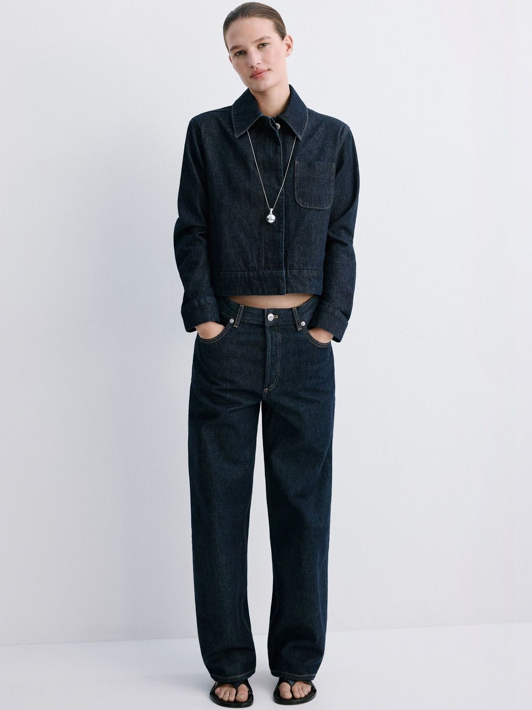 MANGO Long Sleeves Crop Denim Jacket-picture-30