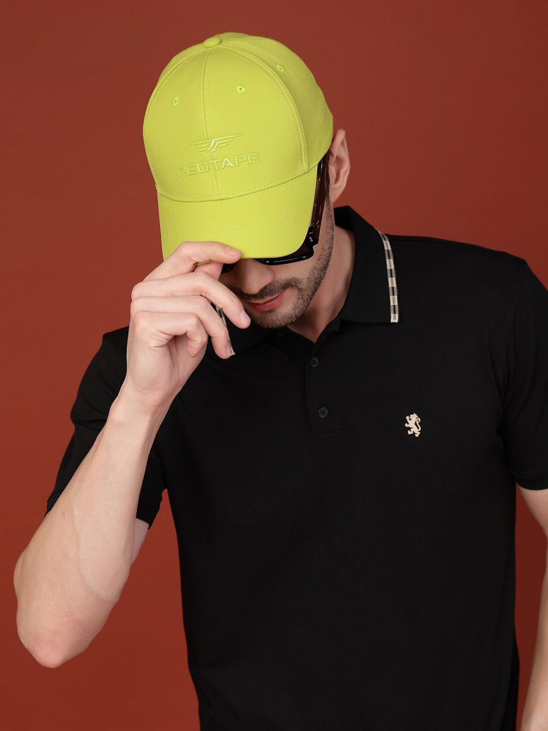 Red Tape Unisex Neon Green Solid Polyester Baseball Cap with Adjustable Strap-image-7