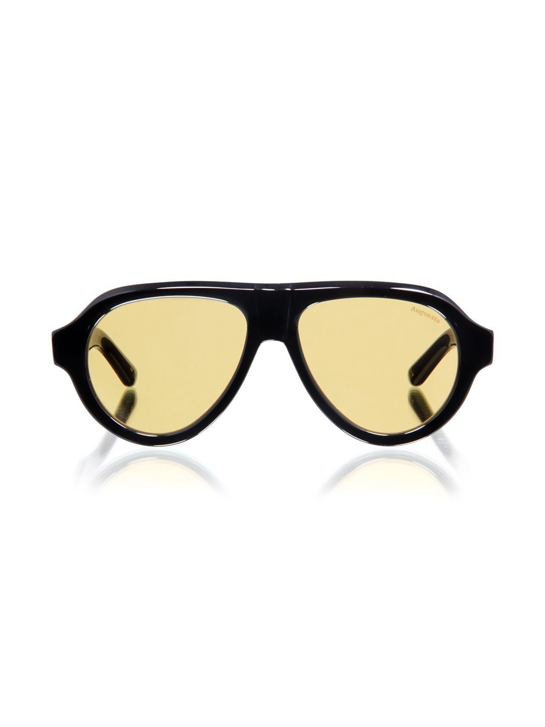 Augussto Unisex Yellow Lens & Black Aviator Sunglasses with-image-42