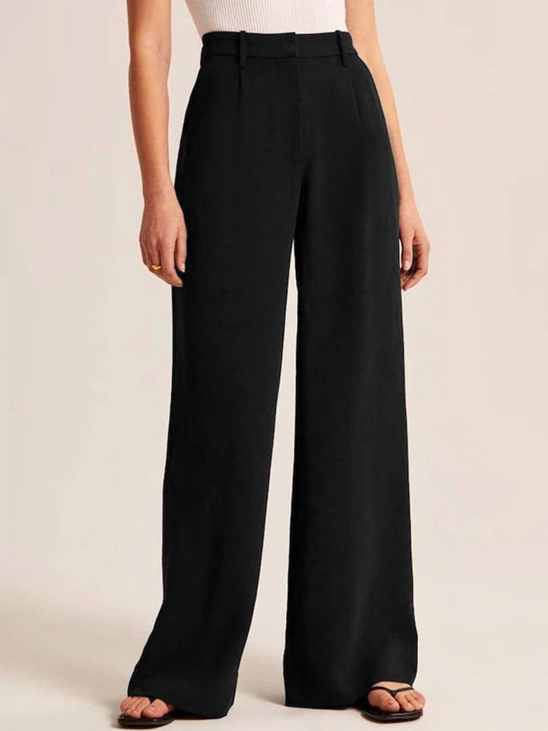 SZN Women Straight Fit High-Rise Easy Wash Pleated Trousers-picture-38
