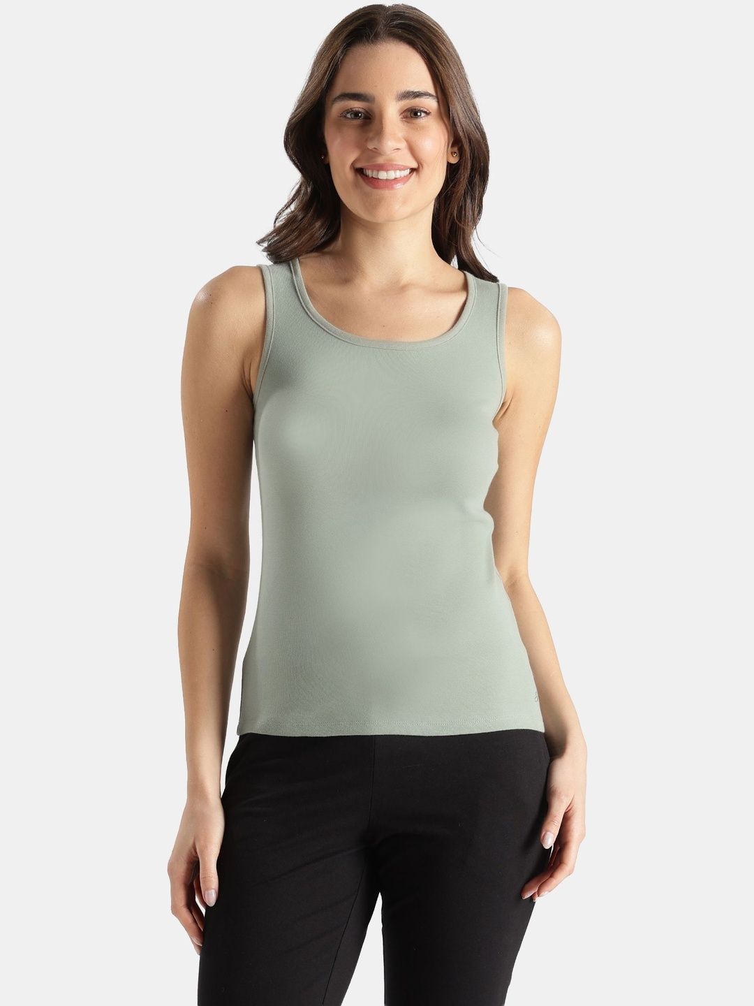 Jockey Super Combed Cotton Rib Fabric Slim Fit Solid Tank Top-A113-picture-43