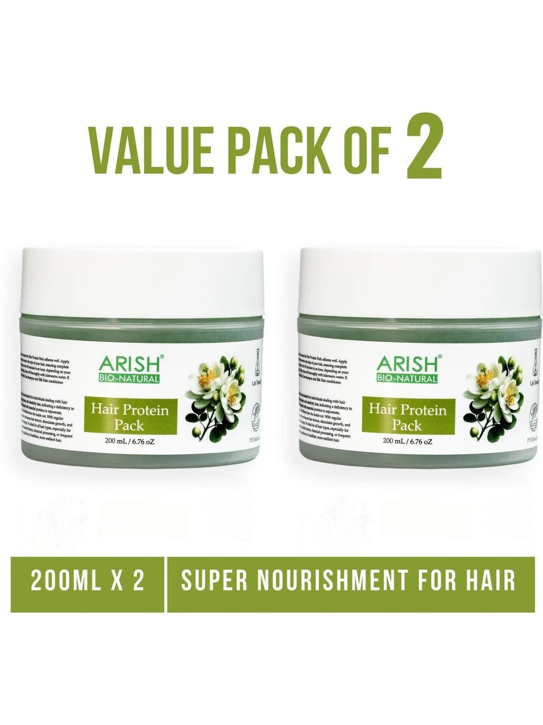 ARISH BIO-NATURAL Set Of 2 Hair Protein Pack With Amla - 200 ml Each-image-39