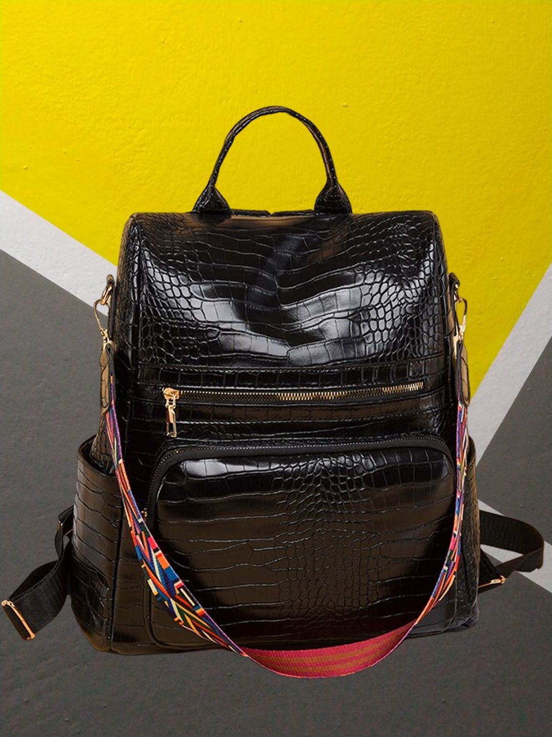 MomsyStore Women Textured Backpack-image-11