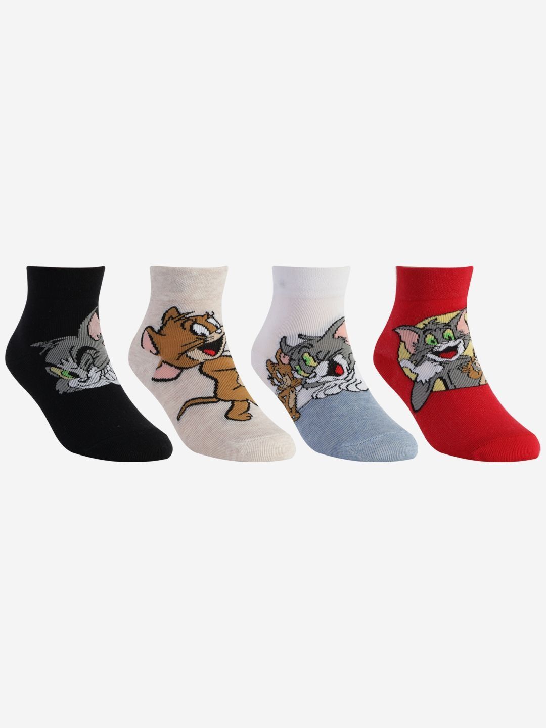 Bonjour Kids Pack of 4 Tom & Jerry Ankle Socks-picture-13