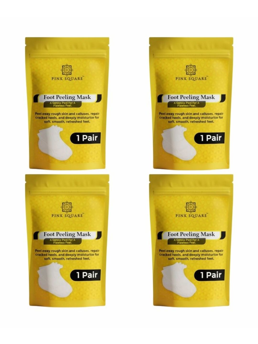 Pink Square Set Of 4 Foot Peeling Mask With Glycolic Acid - 4 Pairs-image-25