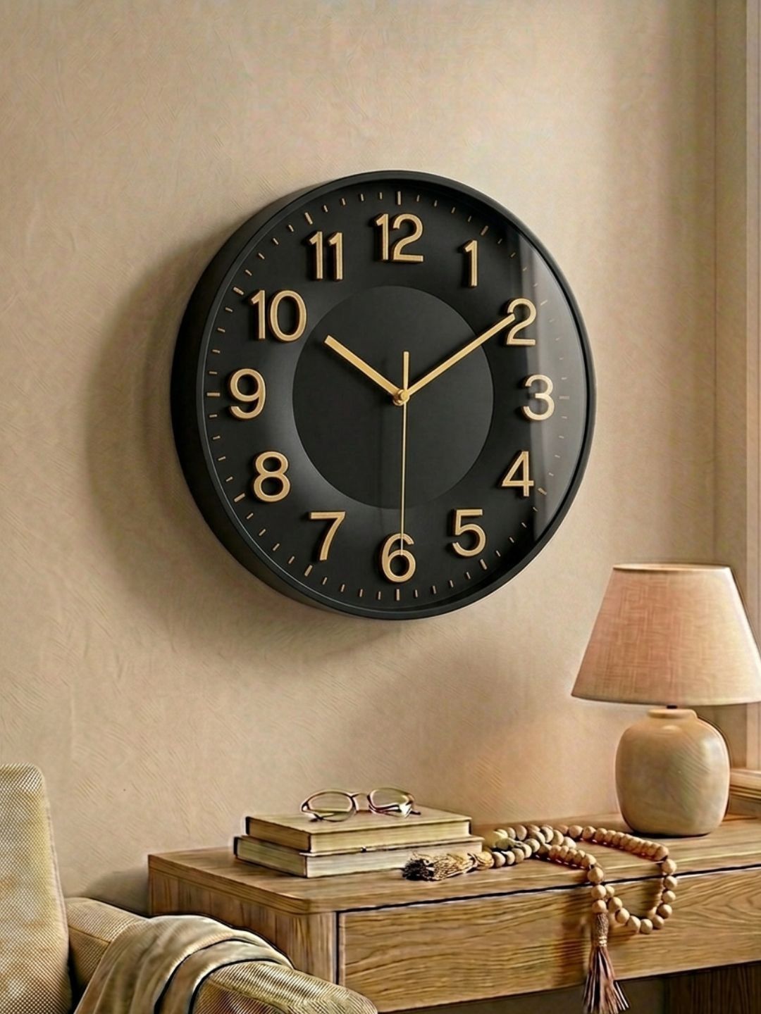 EXIM DECOR Black & Black Wall Clock-picture-24