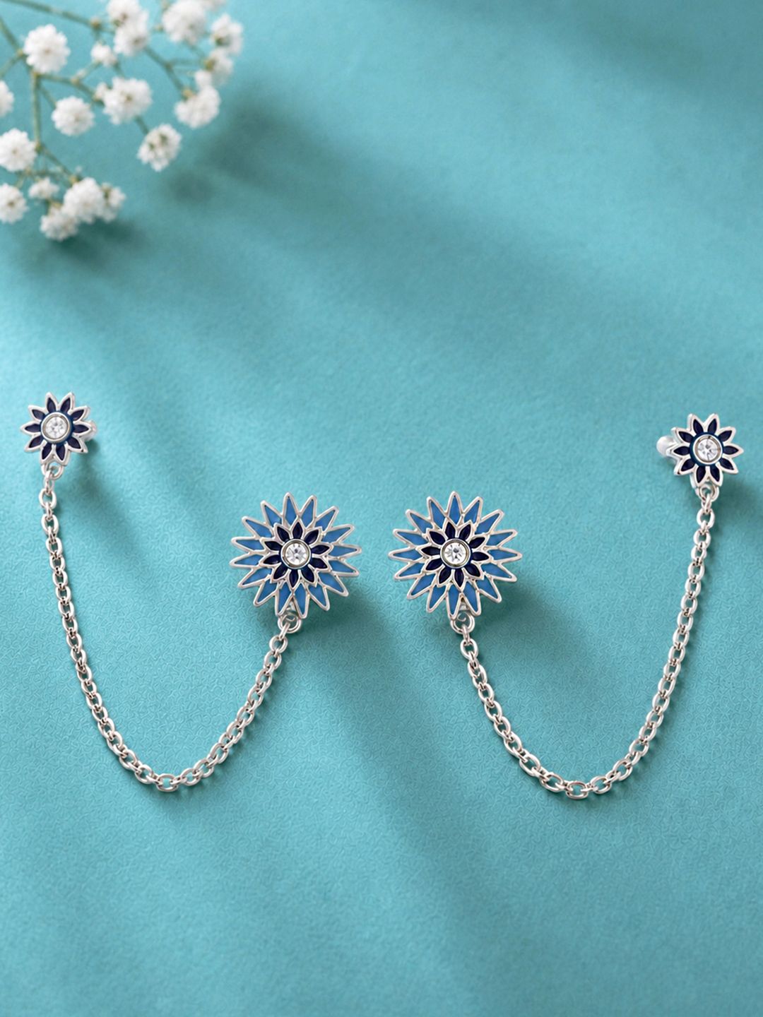 Voylla Floral Ear Cuff Earrings-picture-51