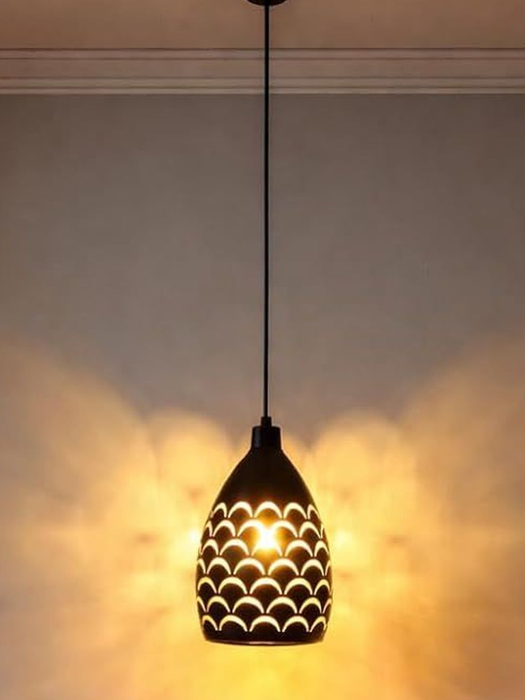 OJIT LIGHT DECORATION Black & Black Textured Contemporary Ceiling Lamp-image-22