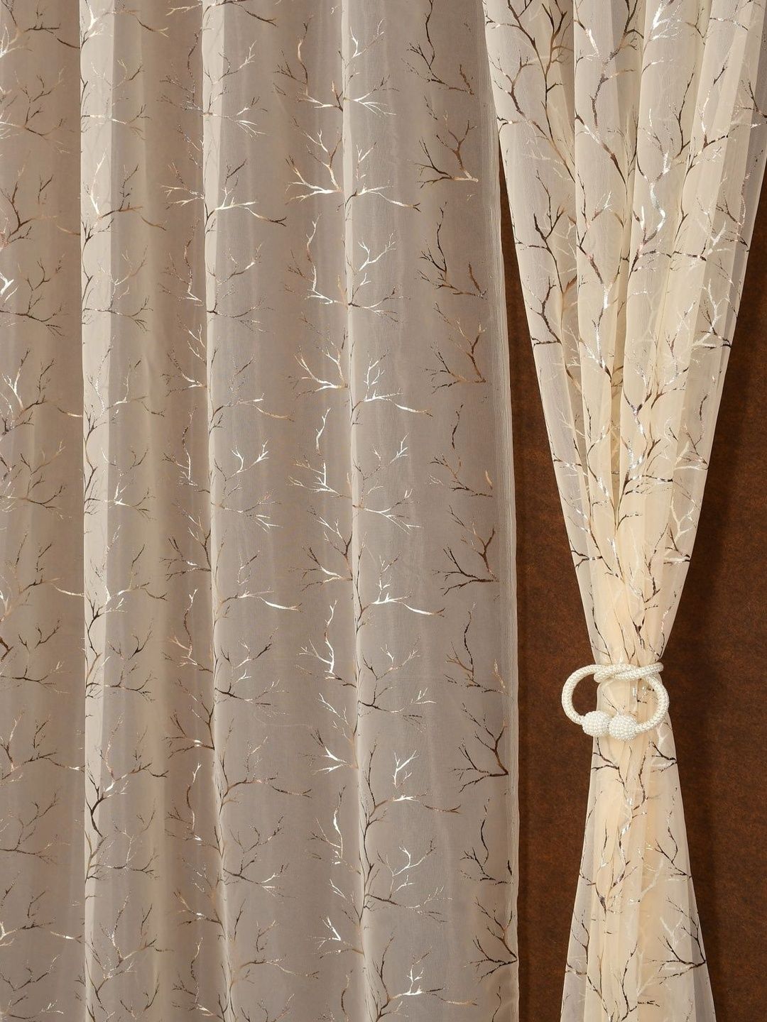 Aura Cream-Coloured Set of 2 Sheer Long Door Curtain-image-18