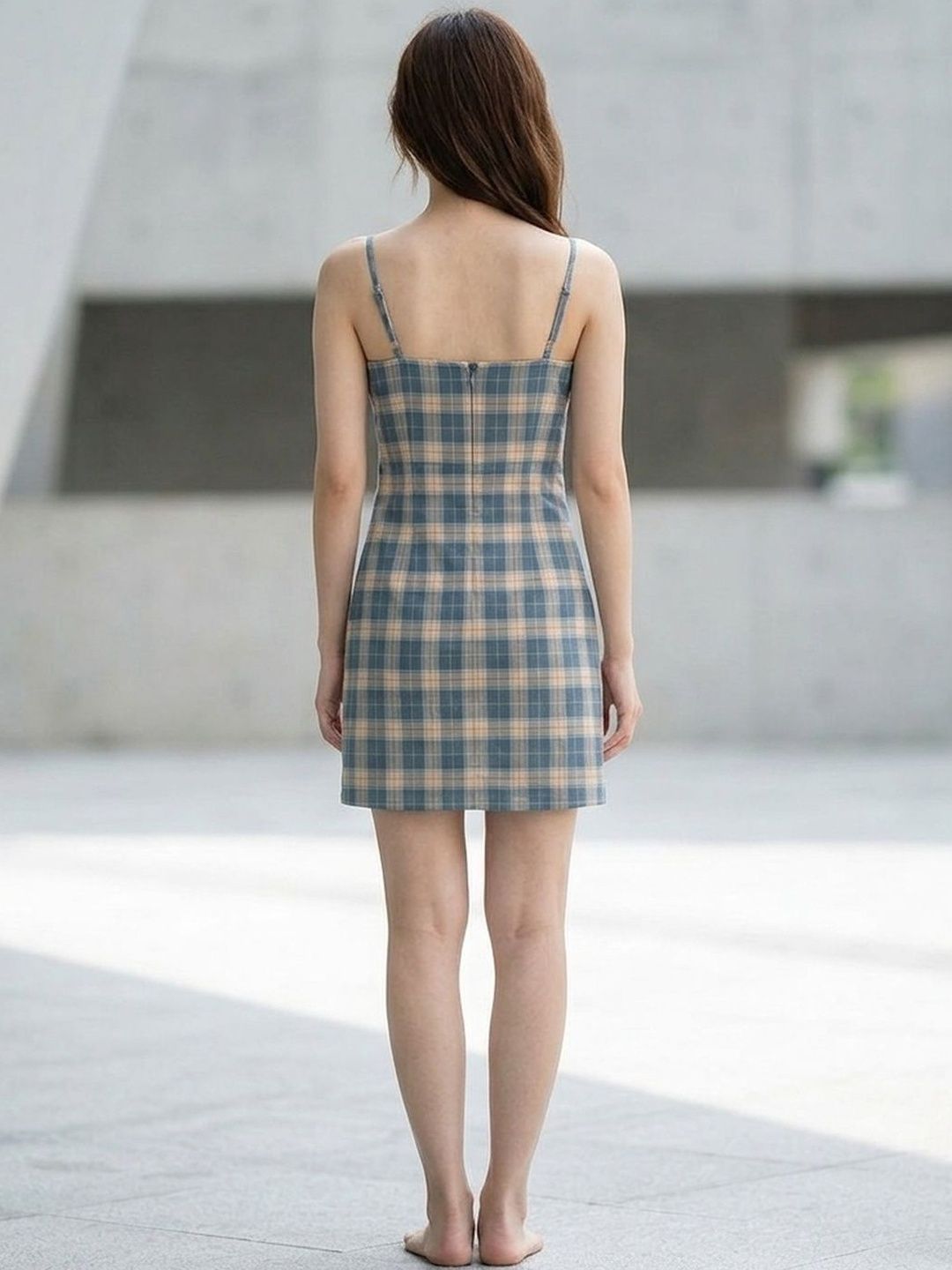 DressBerry Checked Sheath Mini Dress view 1