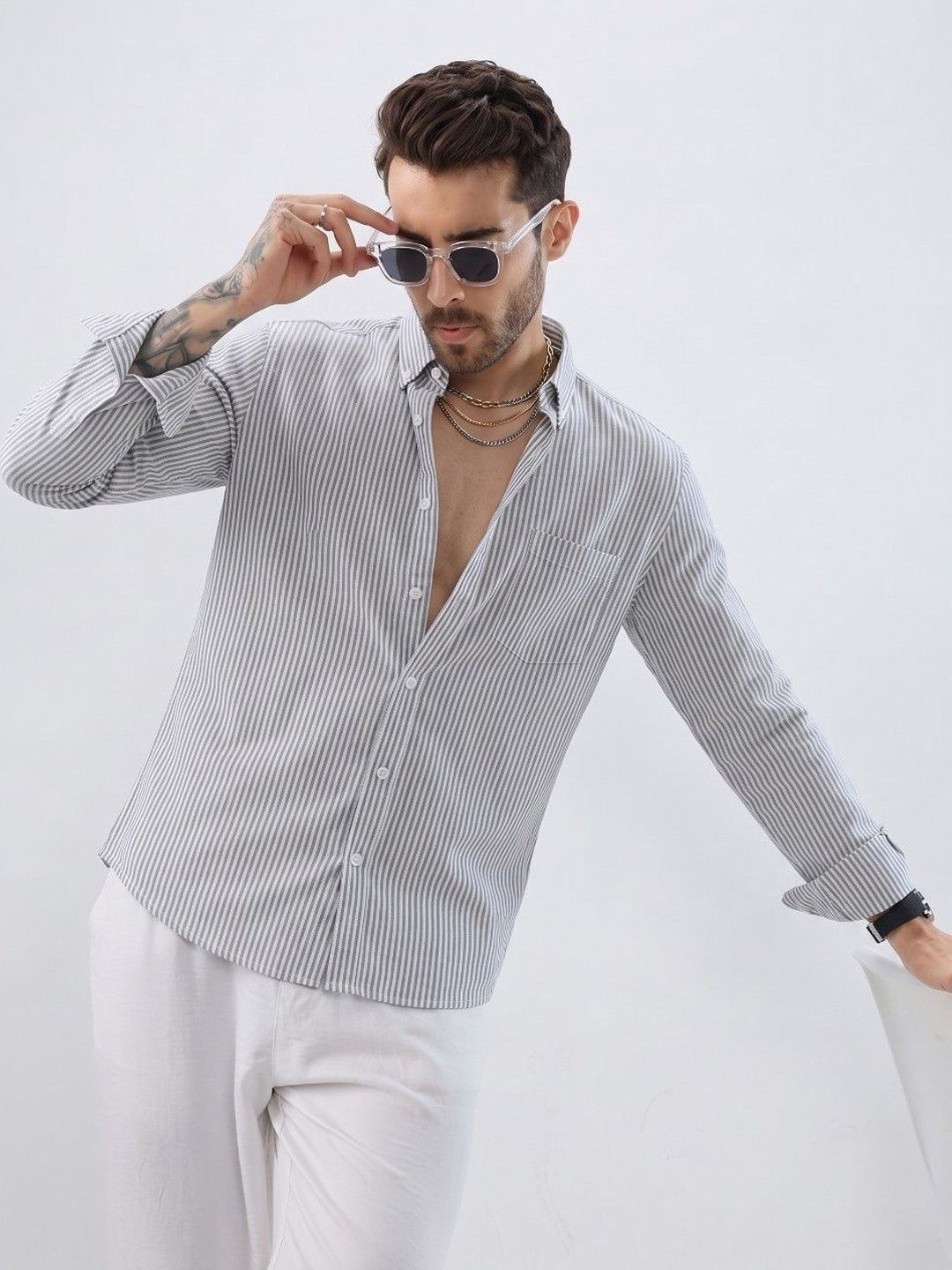 R.Code by The Roadster Life Co. Men Standard Striped Casual Shirt-picture-17