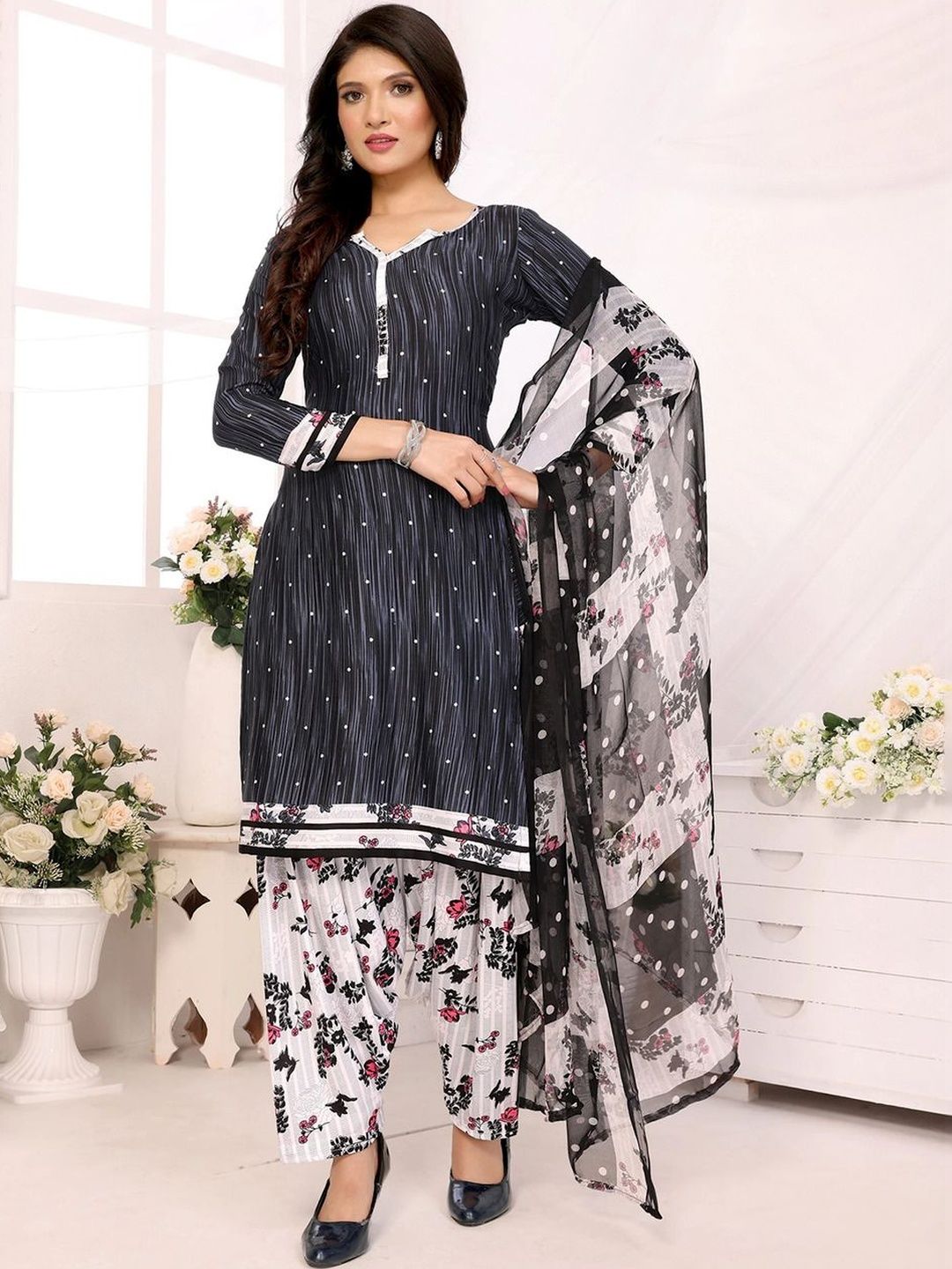 Darshini Printed Viscose Rayon Unstitched Dress Material-image-5