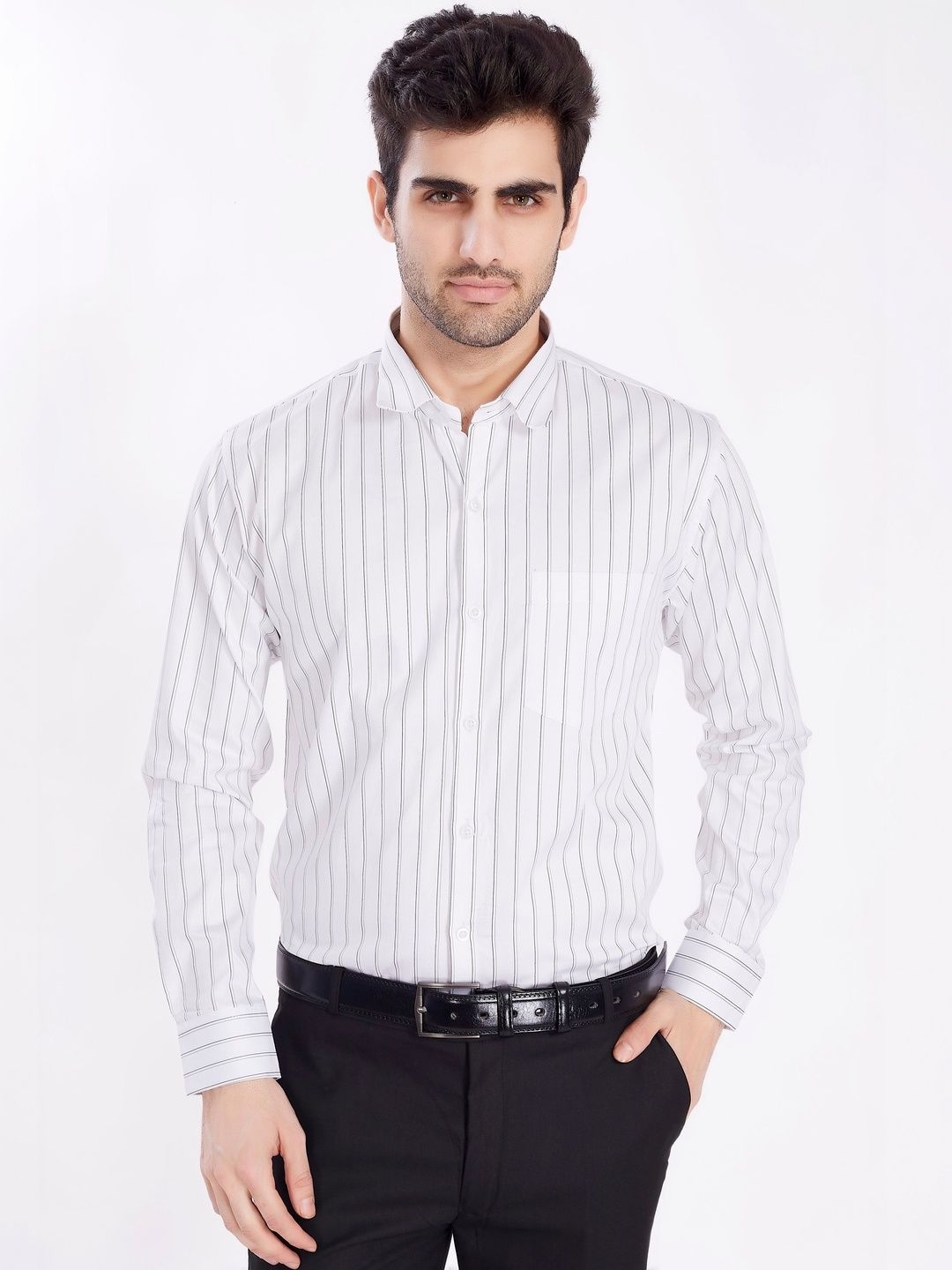 Mast & Harbour Men Slim Fit Striped Casual Shirt-picture-41