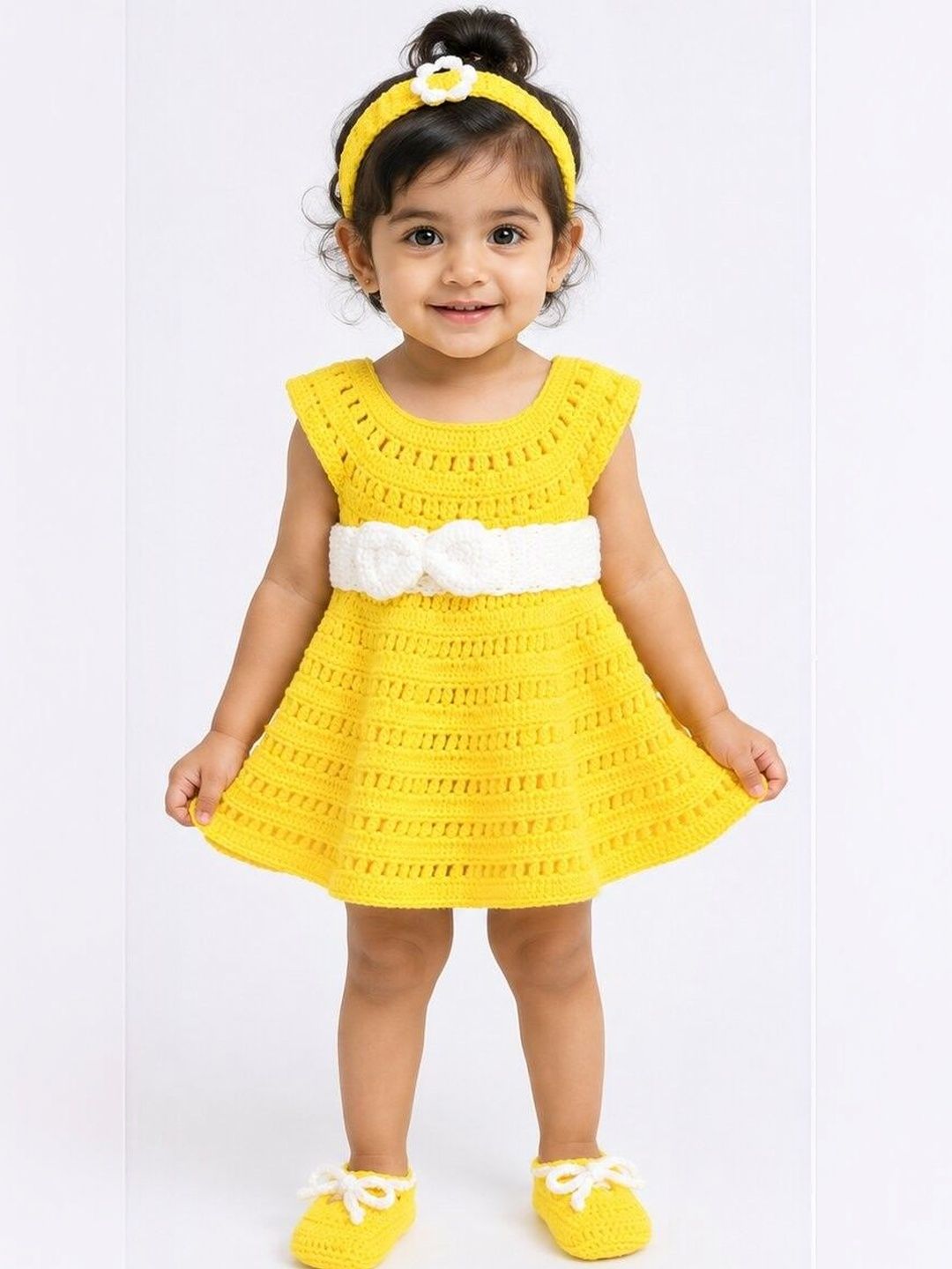 USHA ENTERPRISES Girls Woollen Sleeveless Dress-image-8