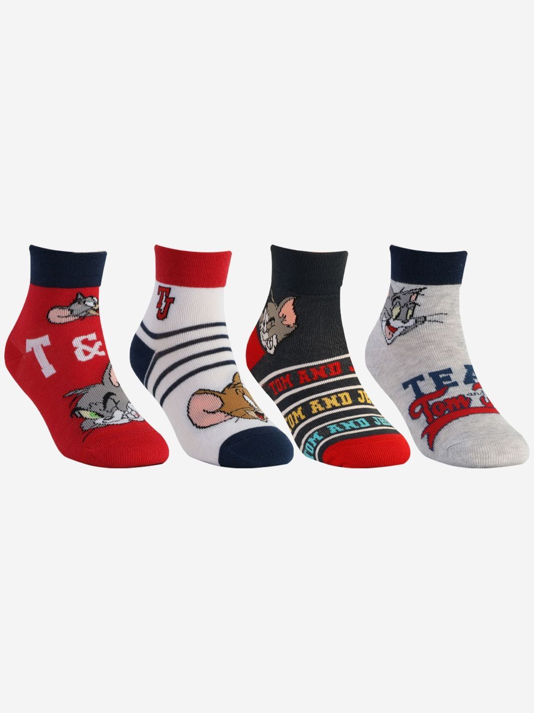 Bonjour Kids Pack of 4 Tom & Jerry Ankle socks-picture-56