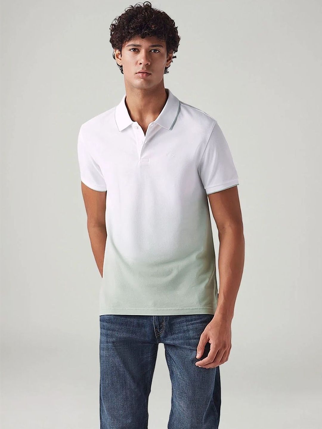Levis Men Tie and Dye Dyed Polo Collar Slim Fit T-shirt-image-44