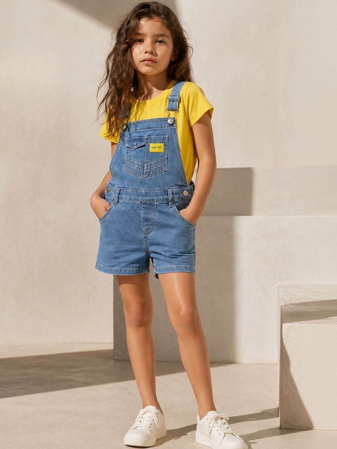 Gini and Jony Girls Denim Dungaree With T-Shirt-picture-48
