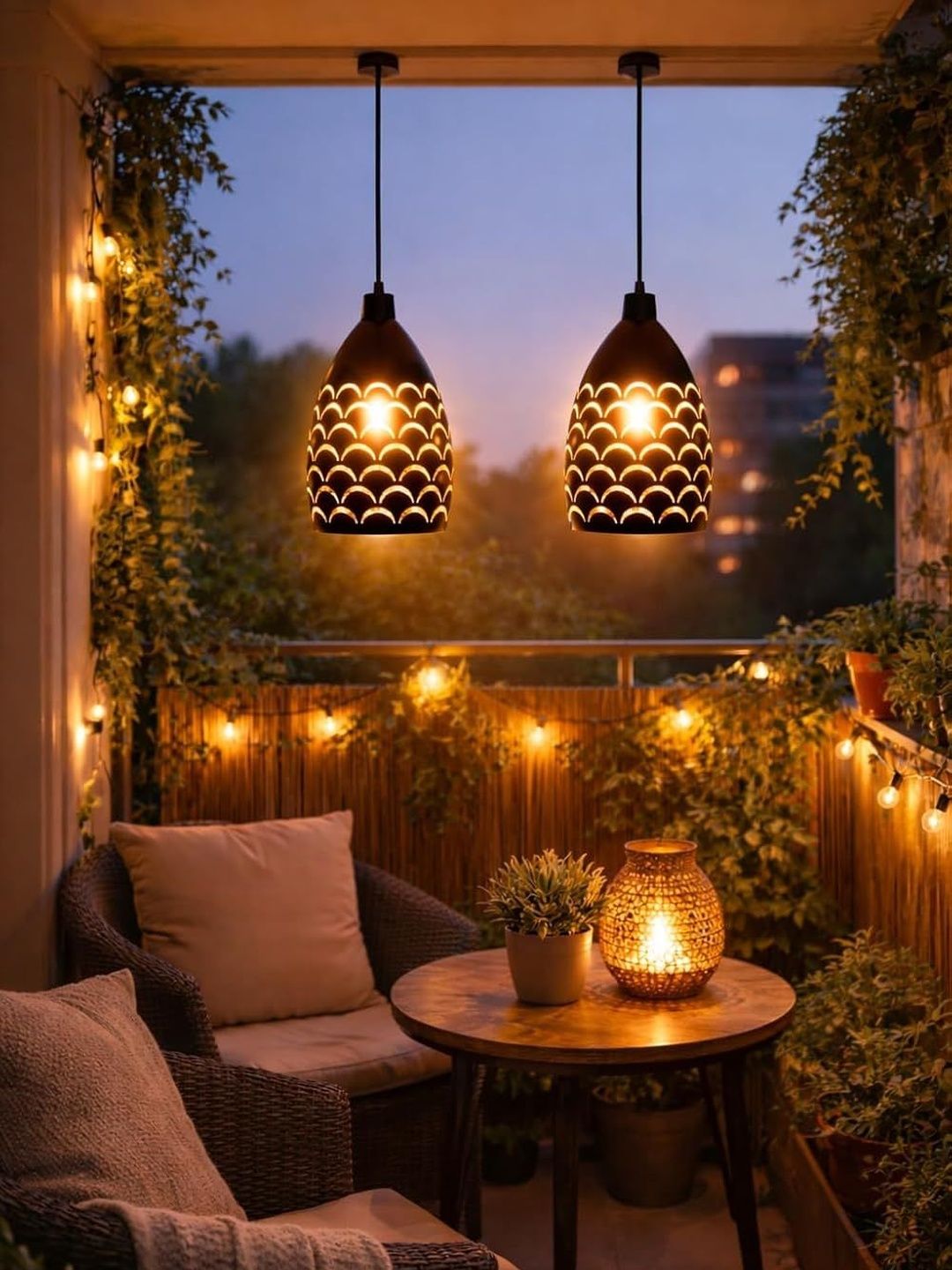 OJIT LIGHT DECORATION Black & Black Textured Ceiling Lamp-picture-30