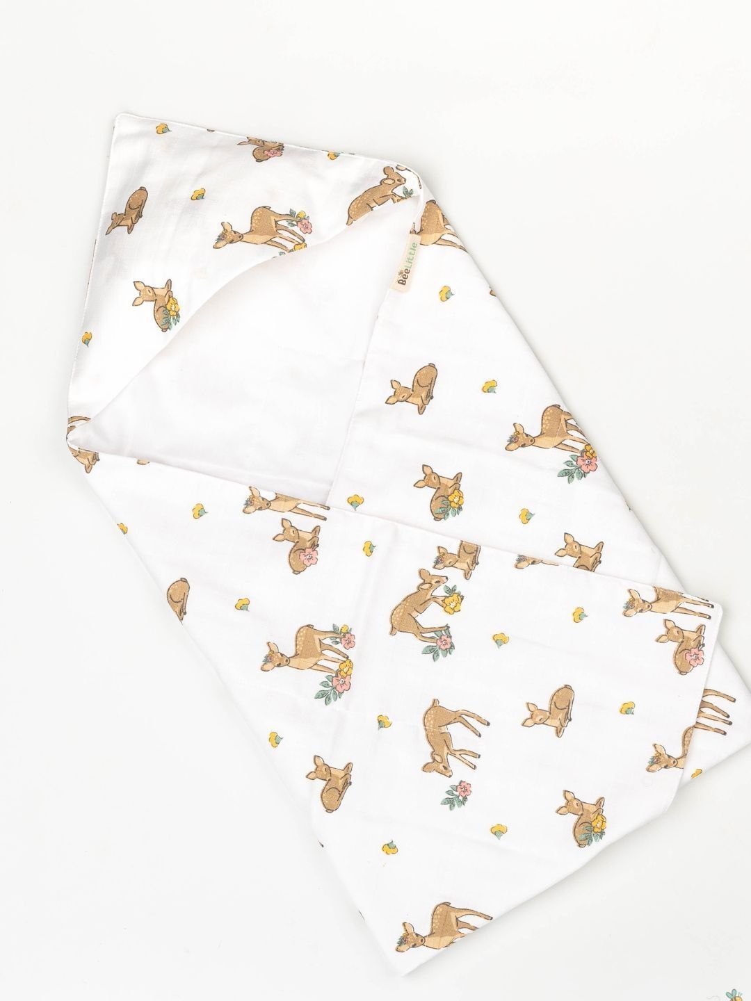 BeeLittle White & White 1 Printed Cotton 120 GSM Bath Towel-picture-31