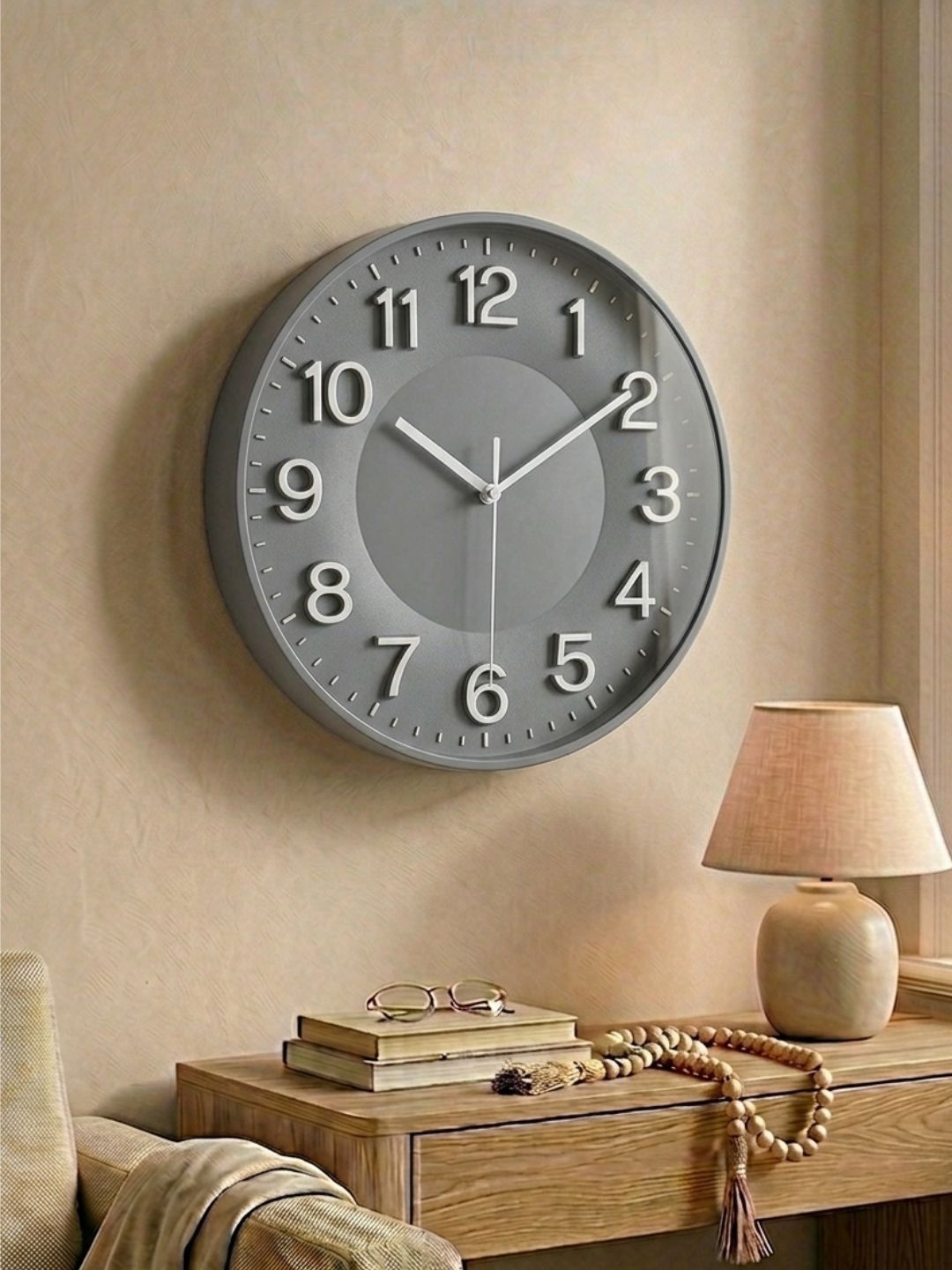EXIM DECOR Grey & Grey Wall Clock-image-32