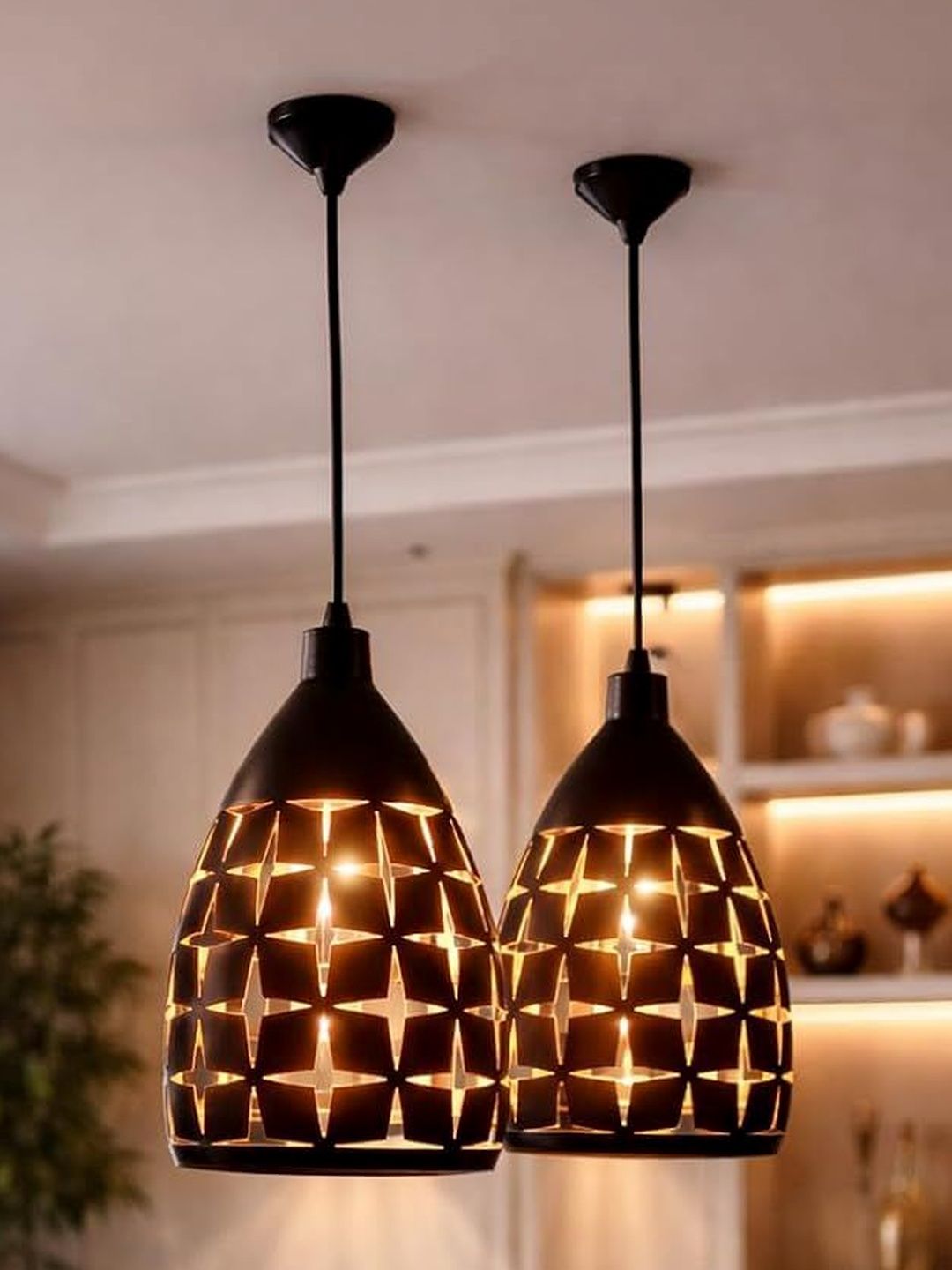 OJIT LIGHT DECORATION Black & Black Textured Ceiling Lamp-picture-15