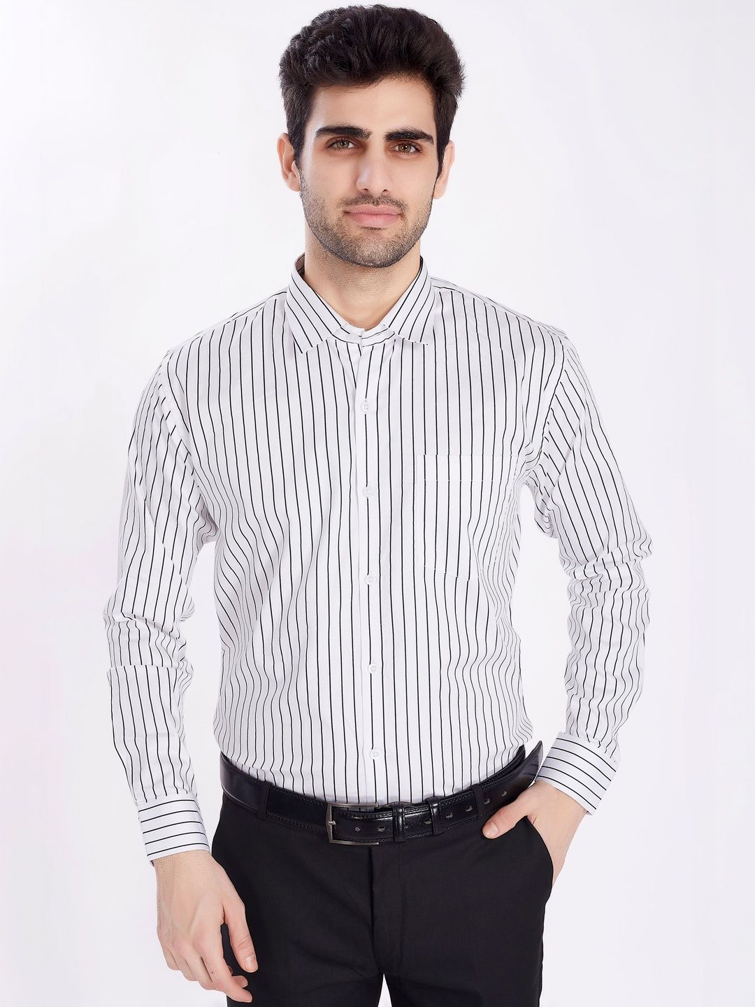 Mast & Harbour Men Slim Fit Striped Casual Shirt-picture-36