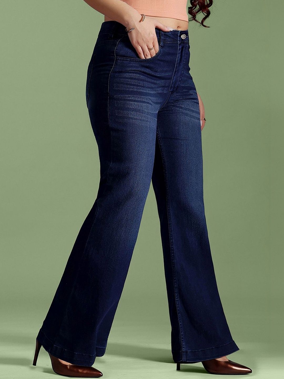 Miss Chase A+ Women Wide Leg High-Rise Light Fade Stretchable Jeans-picture-36