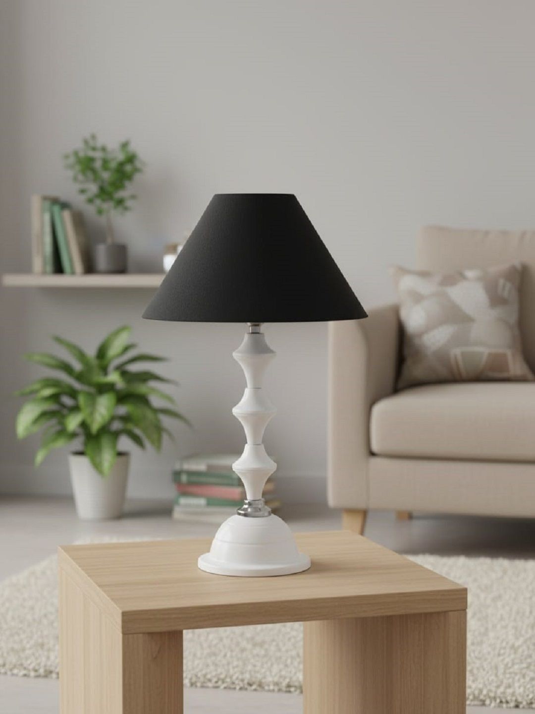 BrightDaisy Black Metal Contemporary Frusturical Shaped Table Lamp-image-42