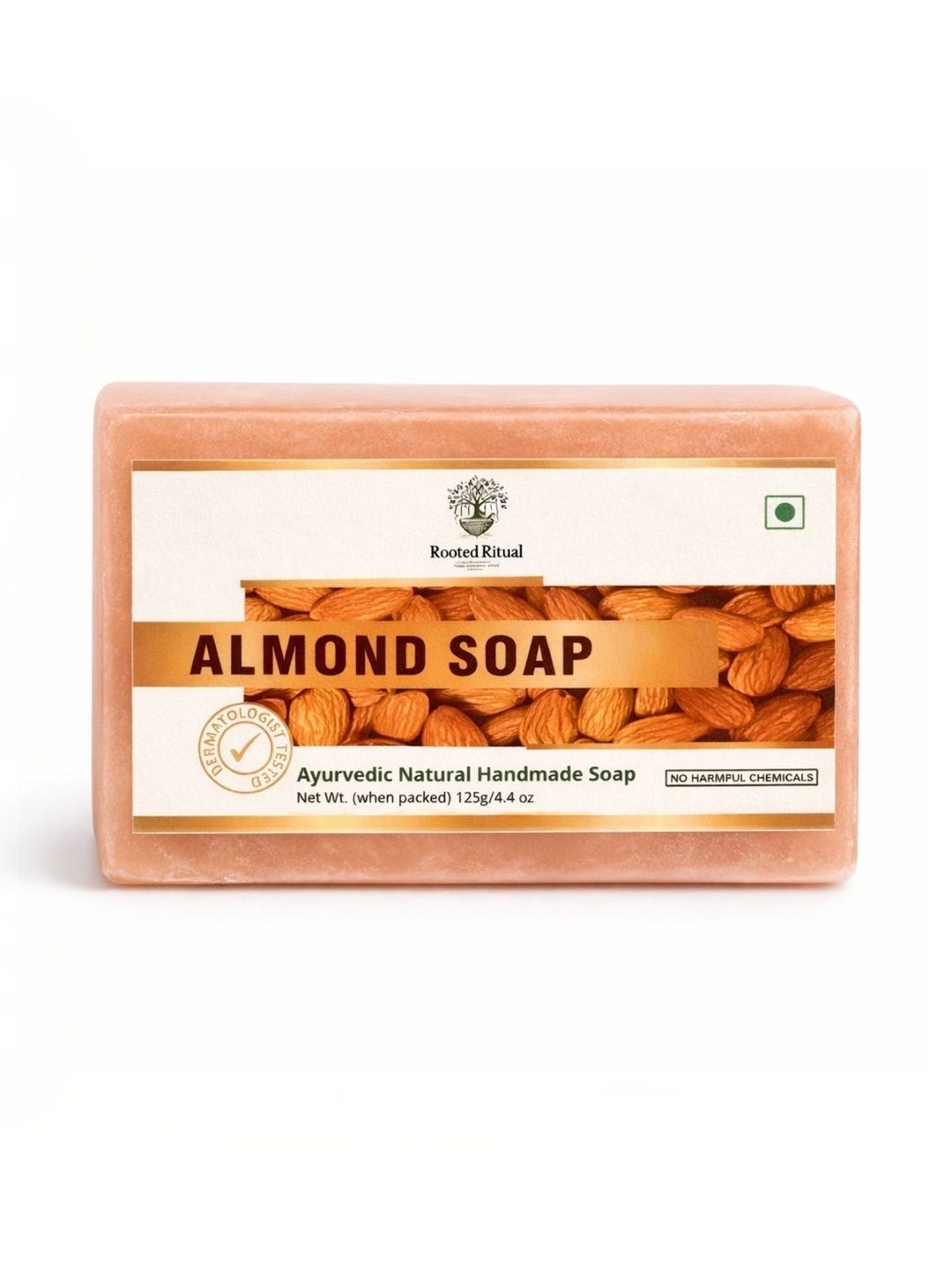 RootedRitual Natural Almond Soap - 125 g-image-3