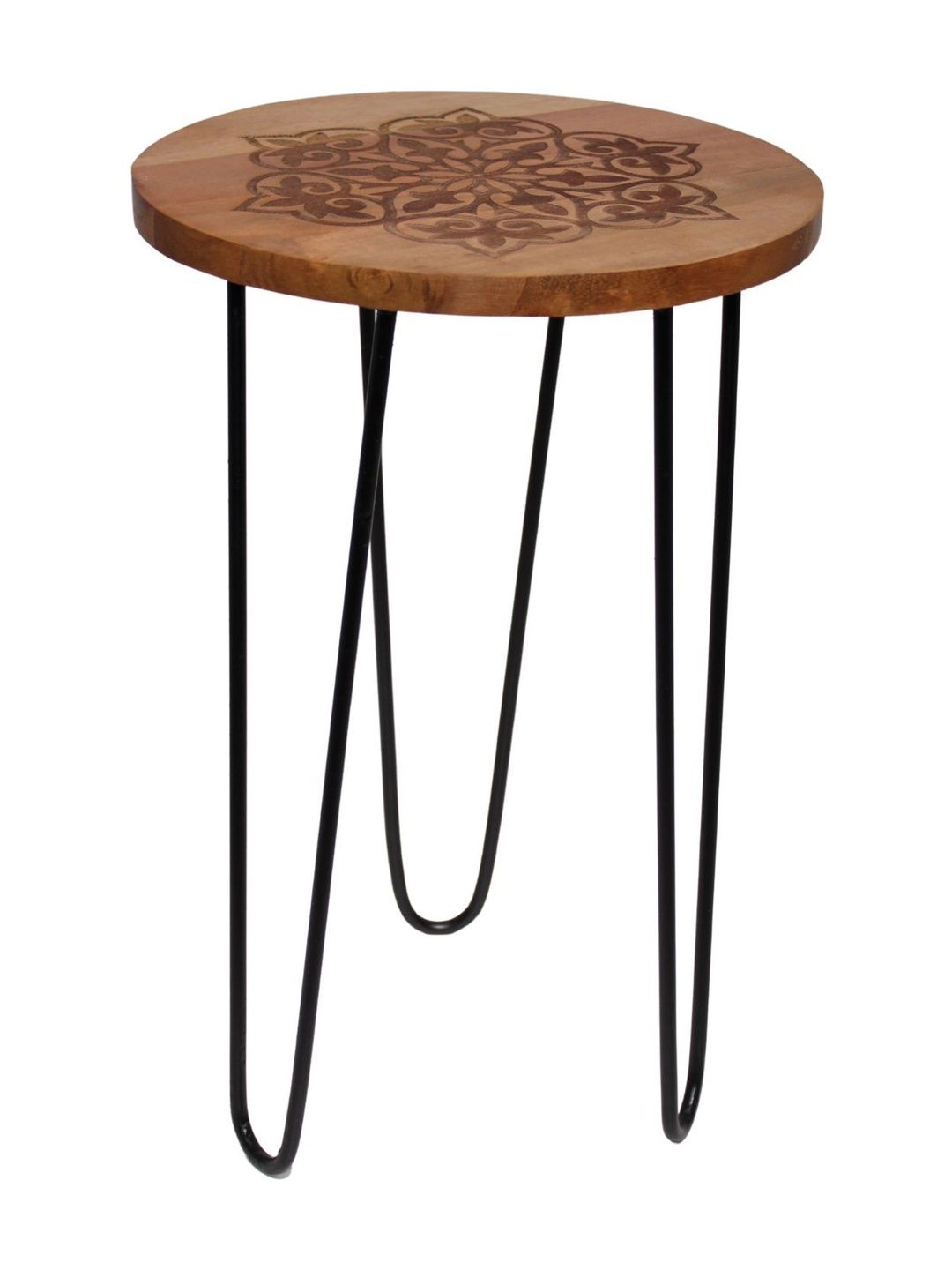 Navakrti Brown Ethnic Patterned Round Coffee Table-picture-18