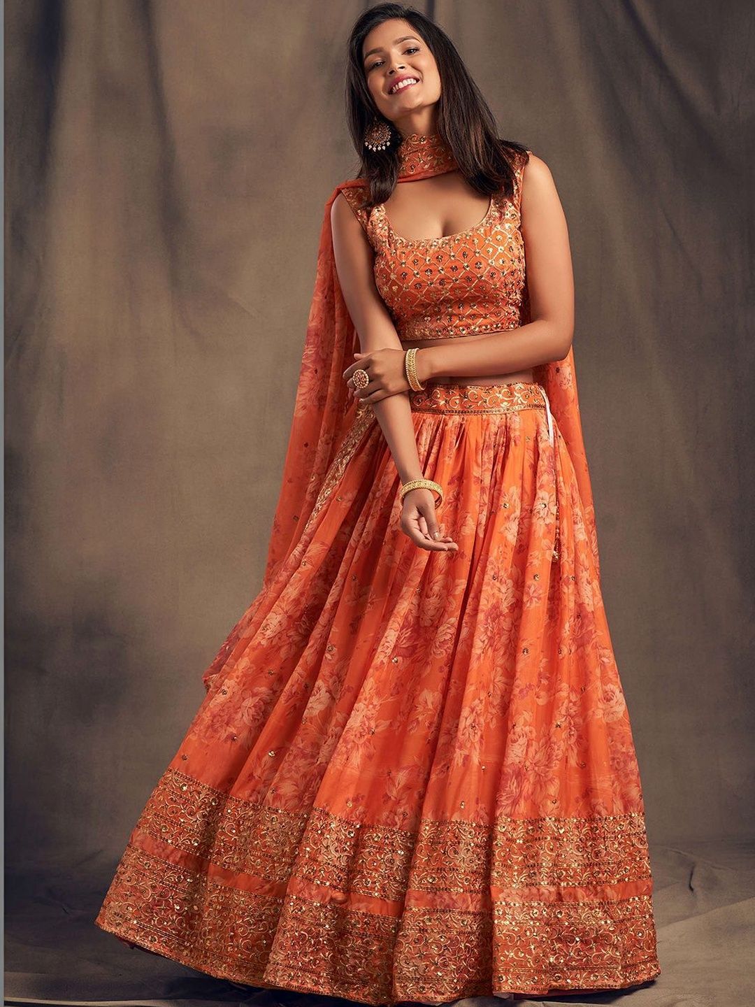 BAESD Embellished Sequinned Semi-Stitched Lehenga & Blouse With Dupatta-image-30