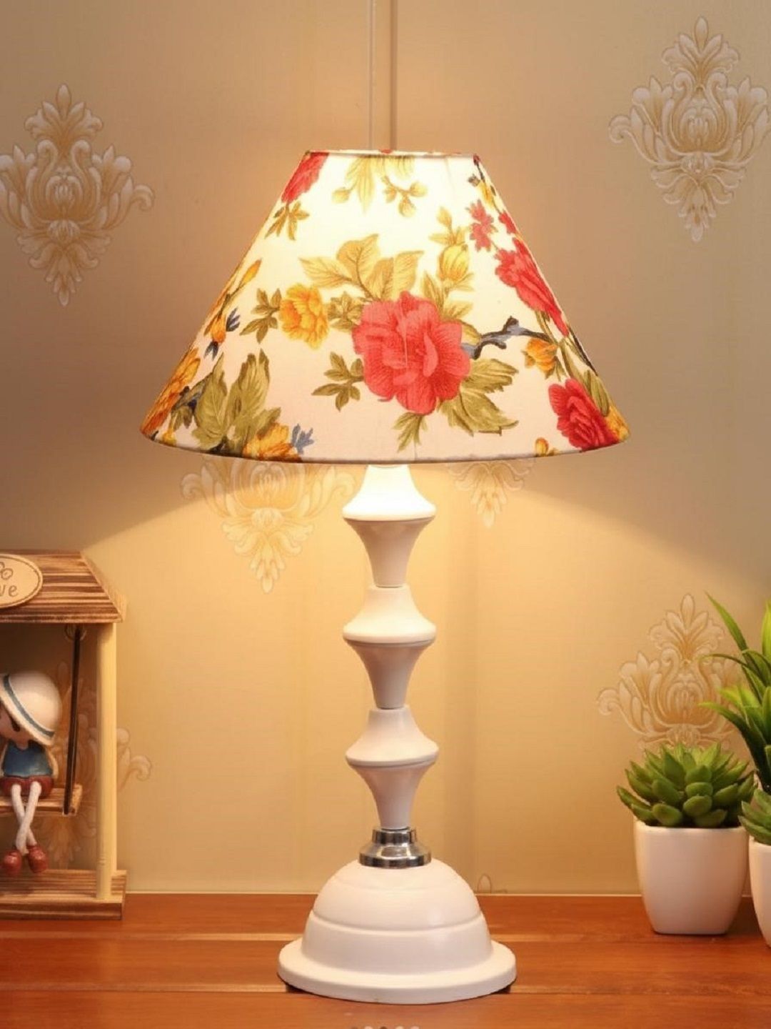 BrightDaisy Multicoloured Printed Metal Frusturical Shaped Table Lamp-image-45