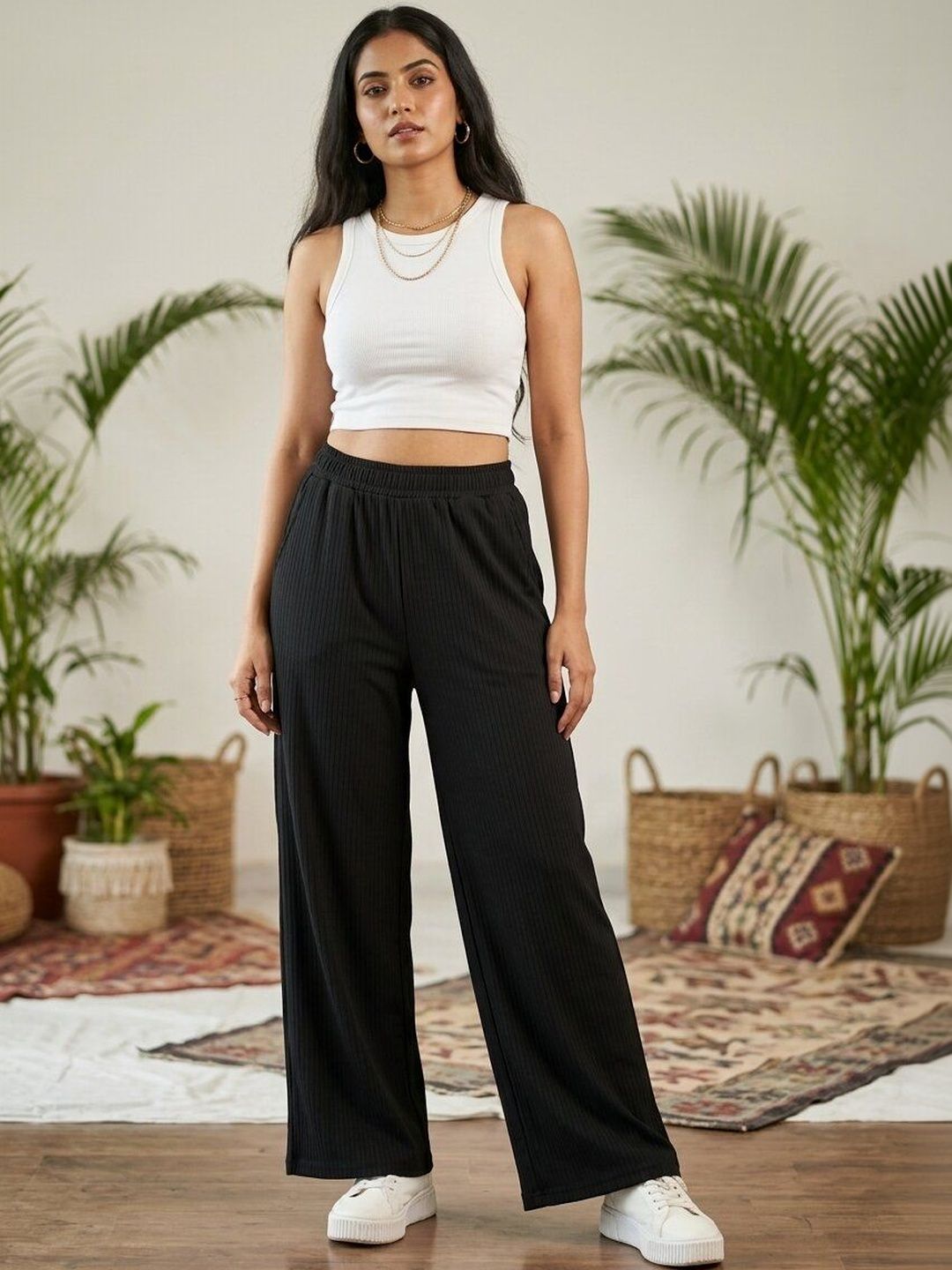DEVATVAM Women Textured Trousers-picture-34