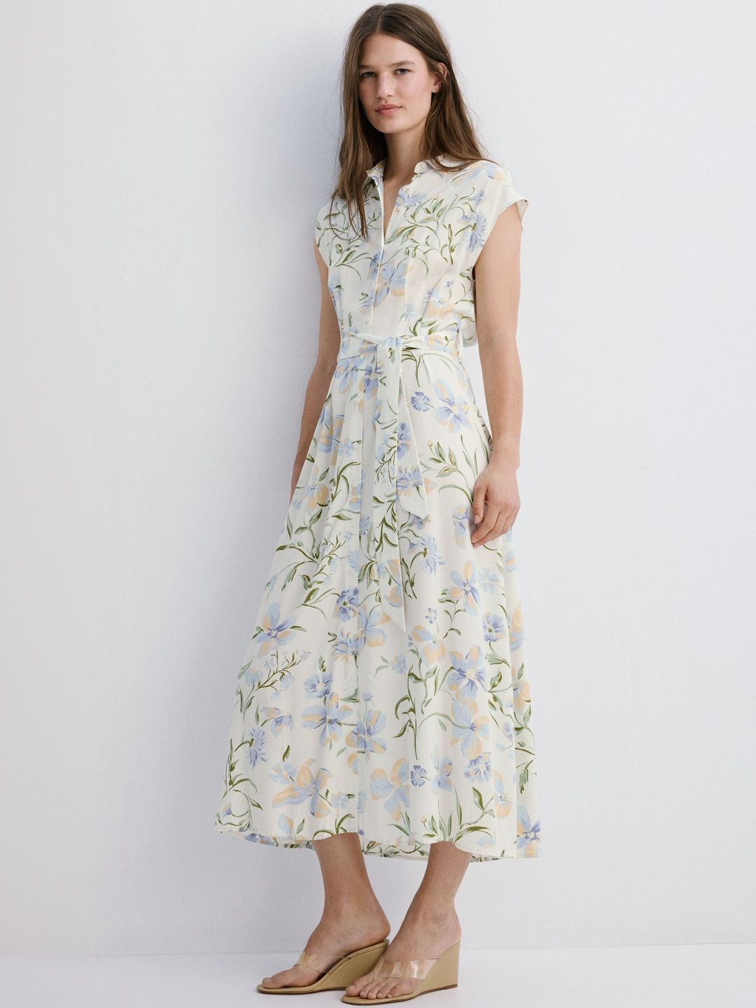 MANGO Floral Print A-Line Maxi Dress-image-27