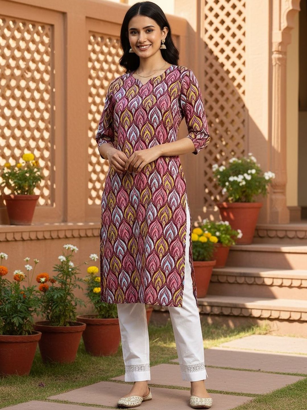 SZN Women Printed Crepe Kurta-image-21